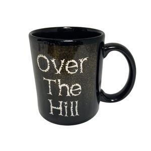 Vintage 2001 Black Over the Hill 12 oz Ceramic Coffee Mug